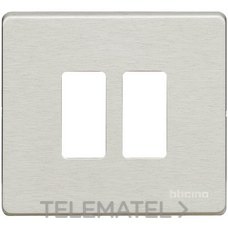 BTICINO - PLACA P/2 MEC.CUADR.MAGIC ALUMINIO