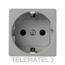 SIMON - Base SIMON 27 2P TT lateral schuko con obturador de seguridad gris