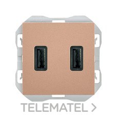 SIMON - CARGADOR USB DOBLE A+A 3,1A SMARTCHARGE COBRE
