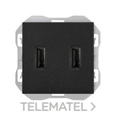 SIMON - CARGADOR USB DOBLE A+A 3,1A SMARTCHARGE NEGRO MATE
