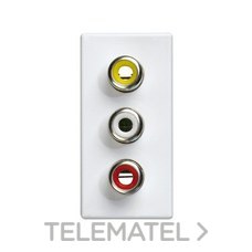 SIMON - Conector SIMON 27 PLAY con tapa audio y vídeo estrecho blanco