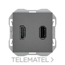 SIMON - Conector SIMON 270 HDMI+USB tipo A titanio