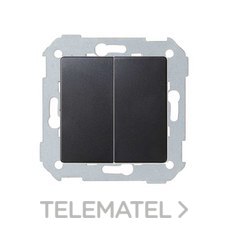 SIMON - Interruptor SIMON 82 doble con embornamiento rápido+tecla 10AX negro mate