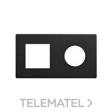 SIMON - MARCO 2 EL. -- 1 ICON + 1 CLEAN SCHUKO NEGRO MATE