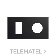 SIMON - MARCO 2 EL. -- 1 MINIMO + 1 CLEAN SCHUKO NEGRO MATE