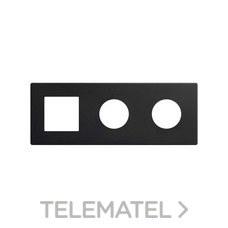 SIMON - MARCO 3 EL. -- 1 ICON + 2 CLEAN SCHUKO NEGRO MATE