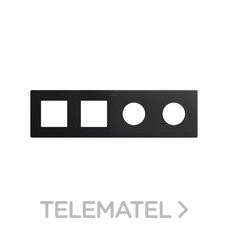 SIMON - MARCO 4 EL. -- 2 ICON + 2 CLEAN SCHUKO NEGRO MATE