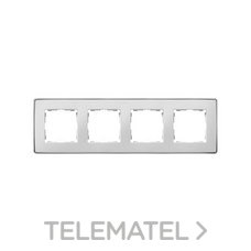 SIMON - Marco SIMON DETAIL 82 con 4 elementos blanco base en cromo