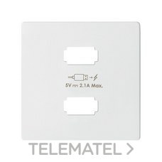 SIMON - Placa cargador SIMON 82 CONCEPT 2xUSB 5V 2,1A blanco mate