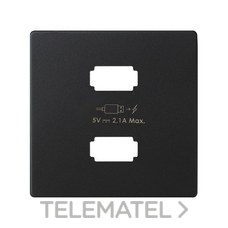 SIMON - Placa cargador SIMON 82 CONCEPT 2xUSB 5V 2,1A negro mate