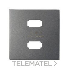 SIMON - Placa cargador SIMON 82 CONCEPT 2xUSB 5V 2,1A titanio