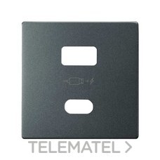 SIMON - Placa SIMON 82 CONCEPT doble cargador USB C+A QUICKCHARGE titanio