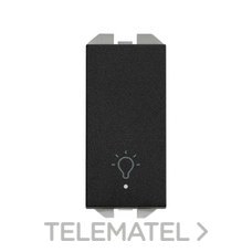 SIMON - PULSADOR LUMINOSO LUZ ESTRECHO SIMON 270 NEGRO MATE