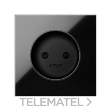 SIMON - Tapa SIMON 100 para base de enchufe bipolar negro brillante