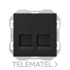 SIMON - TAPA RJ45 DOBLE + CONECTORES SIMON 270 NEGRO MATE